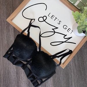 Black caged bra